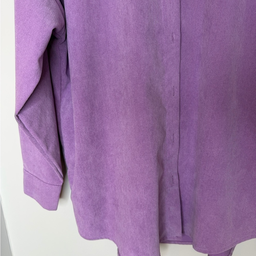 Zara Purple Lilac Casual Corduroy Button Front Oversized Shirt Jacket Shacket XS - Picture 6 of 16